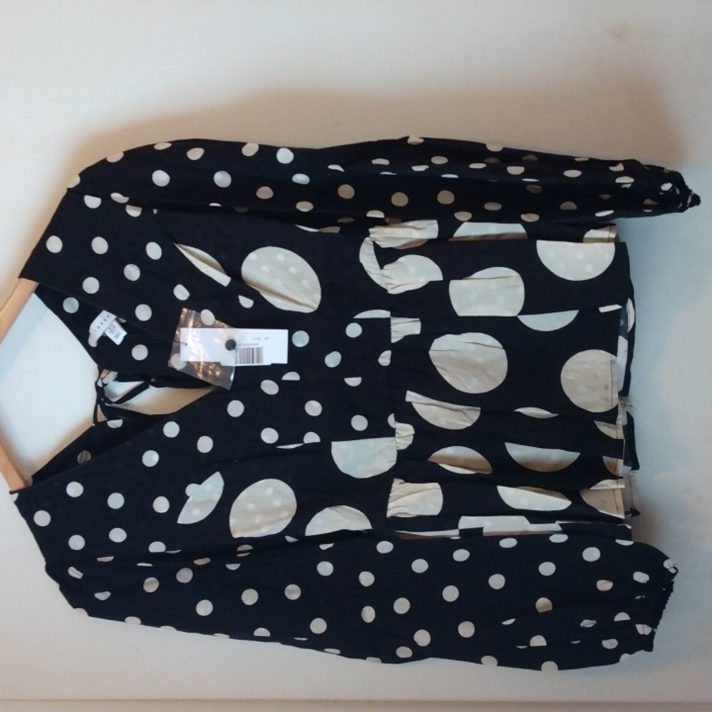 Topshop Jacquard Peplum Blouse Size 4 - Picture 3 of 17